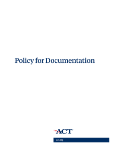 ACT Policy for Documentation