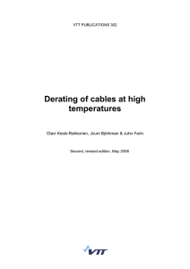 Derating of cables at high temperatures