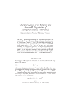 Characterizations of the Existence and Removable Singularities of