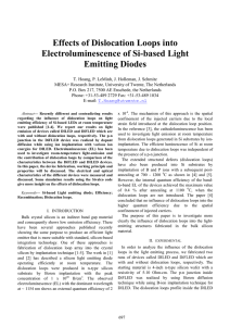 Effects of Dislocation Loops into Electroluminescence of Si