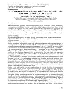 EFFECT OF TEMPERATURE ON THE BRIGHTNESS OF ZnS:Mn