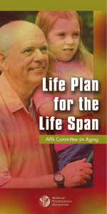 Life Plan for the Life Span  - American Psychological Association