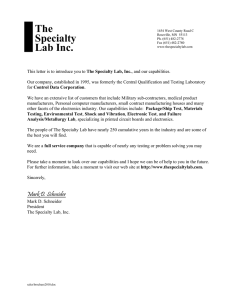 The Specialty Lab Inc.