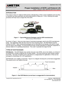 Proper Installation of SCR`s will Extend Life