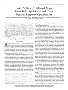 Load Profiles of Selected Major Household