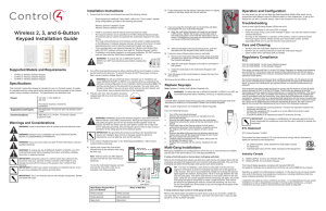 Wireless 2, 3, and 6-Button Keypad Installation Guide