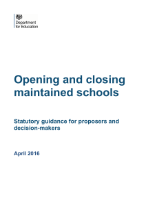 Opening and closing maintained schools
