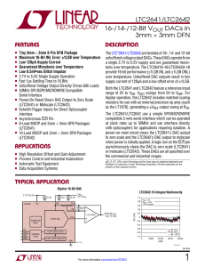 LTC2641/LTC2642 – 16-/14-/12-Bit VOUT DACs in 3mm × 3mm DFN