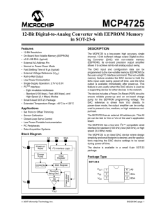 12-Bit DAC with EEPROM Memory in SOT-23-6