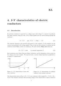 4. I-V characteristics of electric conductors KL