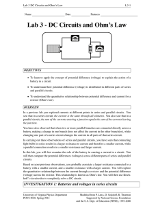 Lab 3 - DC Circuits and Ohm`s Law