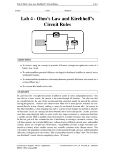 Lab 4 - Ohm`s Law and Kirchhoff`s Circuit Rules