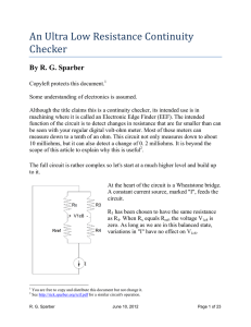 An Ultra Low Resistance Continuity Checker