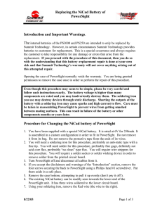 Replacing the NiCad Battery of PowerSight Introduction and
