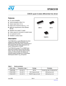 CMOS quad 3-state differential line driver
