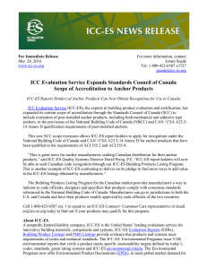 ICC Evaluation Service Expands Standards Council of Canada