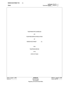 VERIZON SOUTHWEST TXC (C) 1st Revised Sheet No. 1 TEXAS