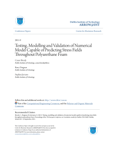 Testing, Modelling and Validation of Numerical Model Capable of