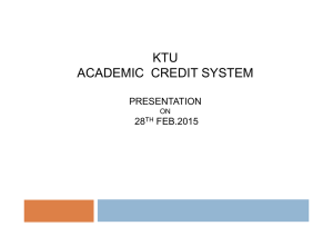 KTU ACADEMIC CREDIT SYSTEM