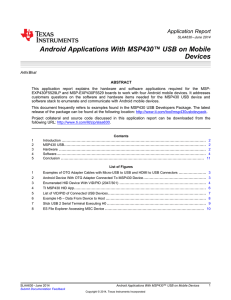 Android Applications With MSP430 USB on