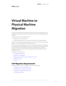 Virtual Machine to Physical Machine Migration