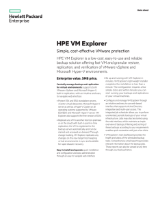 HPE VM Explorer: Simple, cost-effective VMware protection data sheet