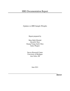 Updates to HRS Sample Weights - the Health and Retirement Study