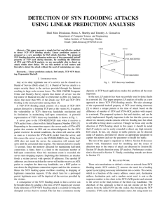 detection of syn flooding attacks using linear prediction analysis