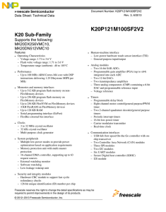 Kinetis K20: 100MHz Cortex-M4 256/512KB Flash (121 pin)