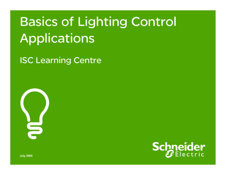 2 Basics Of lighting Control Applications
