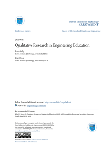 Qualitative Research in Engineering Education