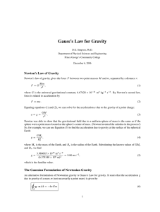 Gauss`s Law for Gravity