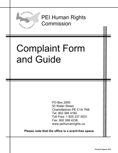 Complaint Form and Guide