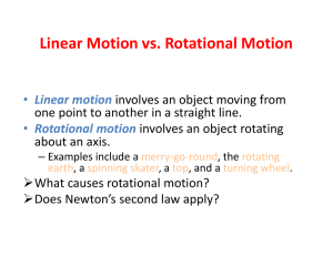 Linear Motion vs. Rotational Motion