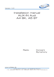 Installation manual AUX-IN Audi A4 8K, A5 8T