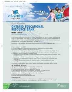 Overview of the Ontario Educational Resource Bank