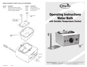 Operating Instructions Water Bath