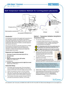 Bath Temperature Validation Methods