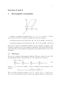 Lectures 8 and 9 1 Rectangular waveguides