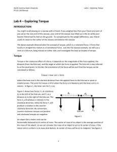 Lab 4 – Exploring Torque