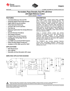 Non-isolated, Phase Dimmable, Buck PFC LED Driver with Digital