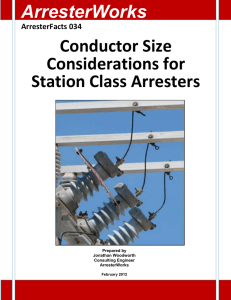 Conductor Size Considerations for Station Class Arresters