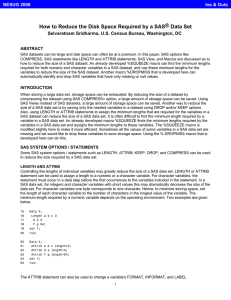 How to Reduce the Disk Space Required by a SAS® Data Set