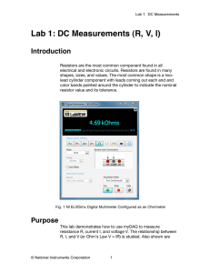 Lab 1: DC Measurements (R, V, I)