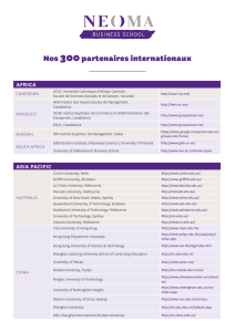 Nos 300partenaires internationaux