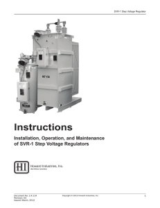 SVR1 Regulator Installation, Operation and