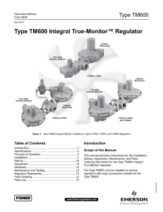 Type TM600 Integral True-Monitor™ Regulator
