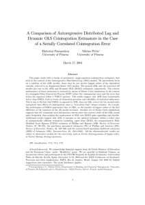 A Comparison of Autoregressive Distributed Lag and Dynamic OLS