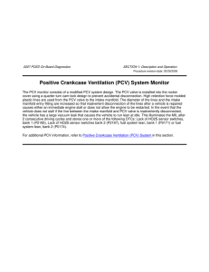 Positive Crankcase Ventilation (PCV) System Monitor