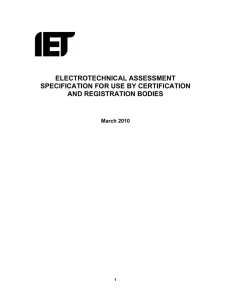 electrotechnical assessment specification for use by